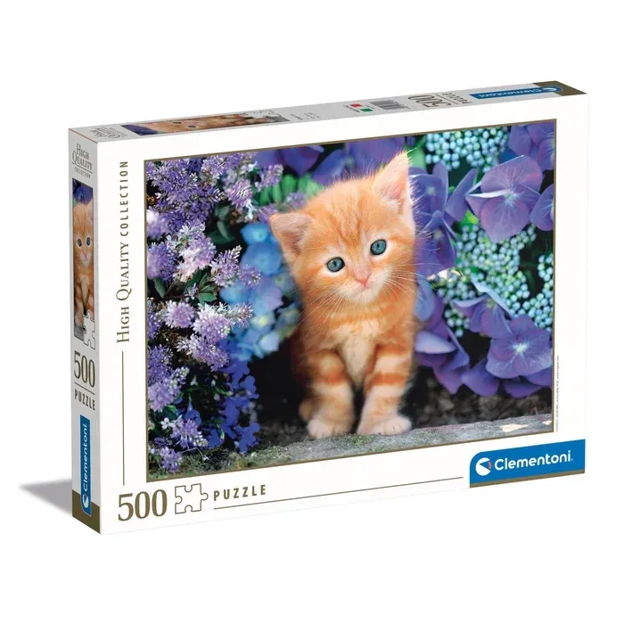 500 Piece Jigsaw Puzzle - Ginger Cat In Flowers