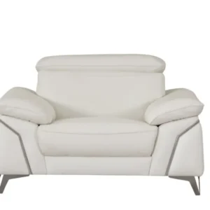 31" White Fashionable Leather Chair By Homeroots | Accent Chairs | Modishstore