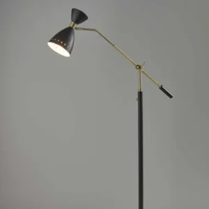 Brass Cinch Black Metal Adjustable Floor Lamp By Homeroots | Floor Lamps | Modishstore