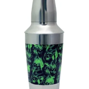 Designer 16oz. Cocktail Shaker - 3 Piece - Green Evil Skulls