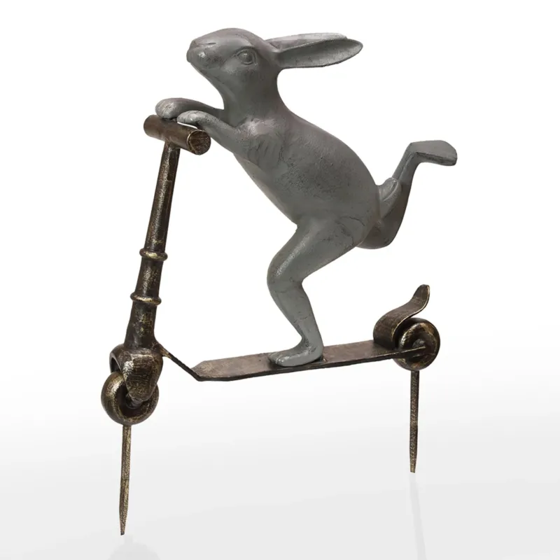 Scooter Bunny Garden Sculpture By SPI HOME | Sculptures | Modishstore