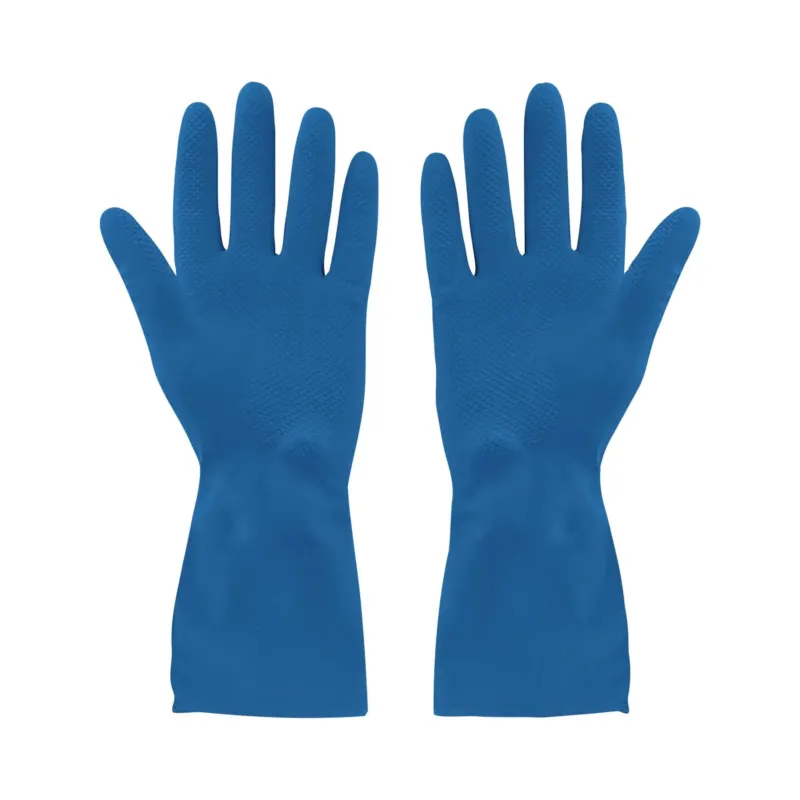 Globe Rubber Gloves, Silverlined, Blue (1 pair)