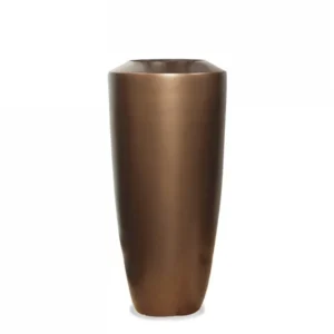 Fiberglass: Barrel Planter, Bronze Black by Gold Leaf Design Group | Planters, Troughs & Cachepots | Modishstore