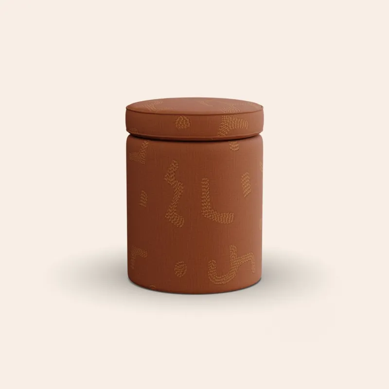 Aurora Footstool, Raphia, Tobacco