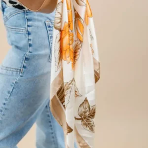 Garden Glam Floral Print Square Scarf