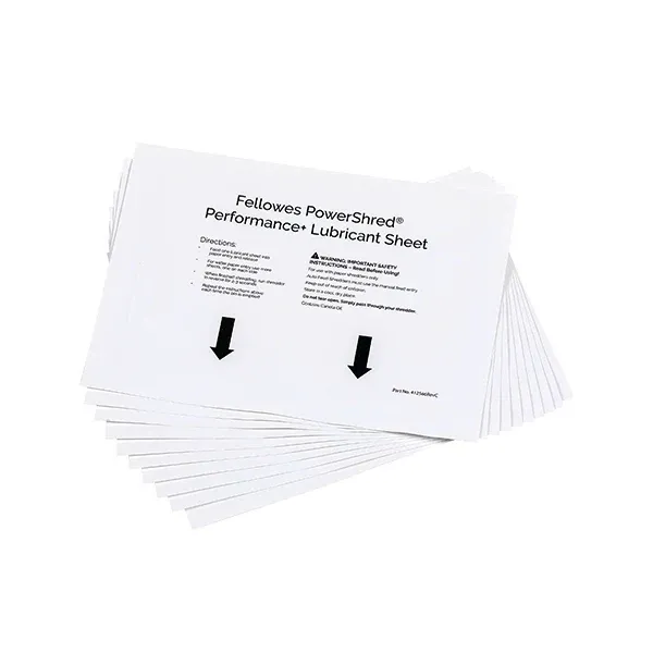 Fellowes Powershred Performance+ Lubricant Sheets (Pack of 10) 4025601
