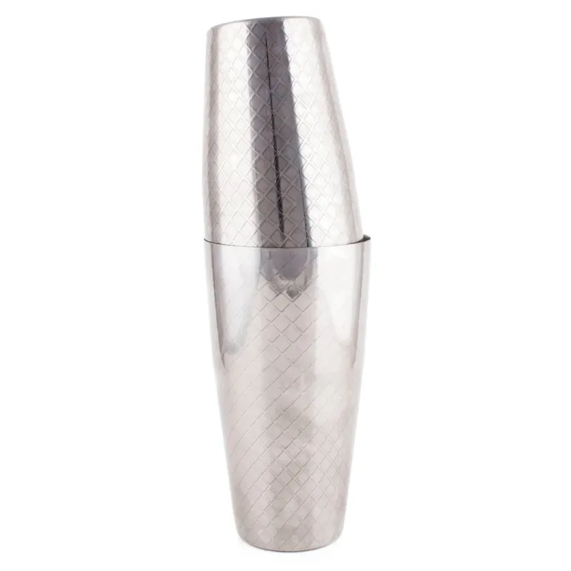 BarConic® 2 Piece Diamond Shaker Set - 18 & 28 ounce - Stainless Steel
