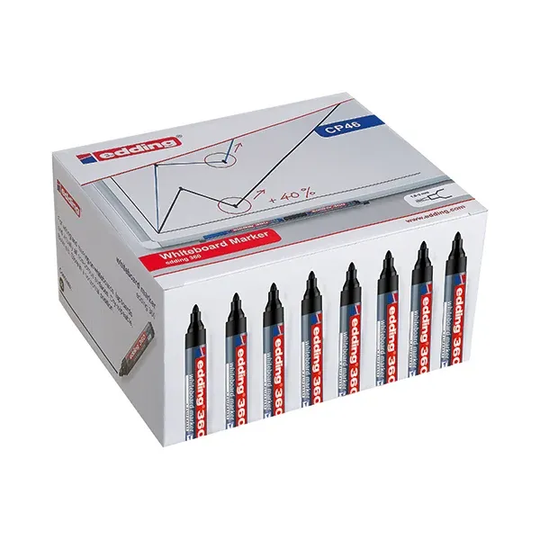 Edding 360 Drywipe Marker Black (Pack of 50) CP46