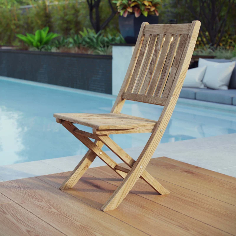 Modway EEI-2702 Marina Outdoor Patio Teak Folding Chair - Natural - EEI-2702 | Outdoor Chairs | Modishstore - 1