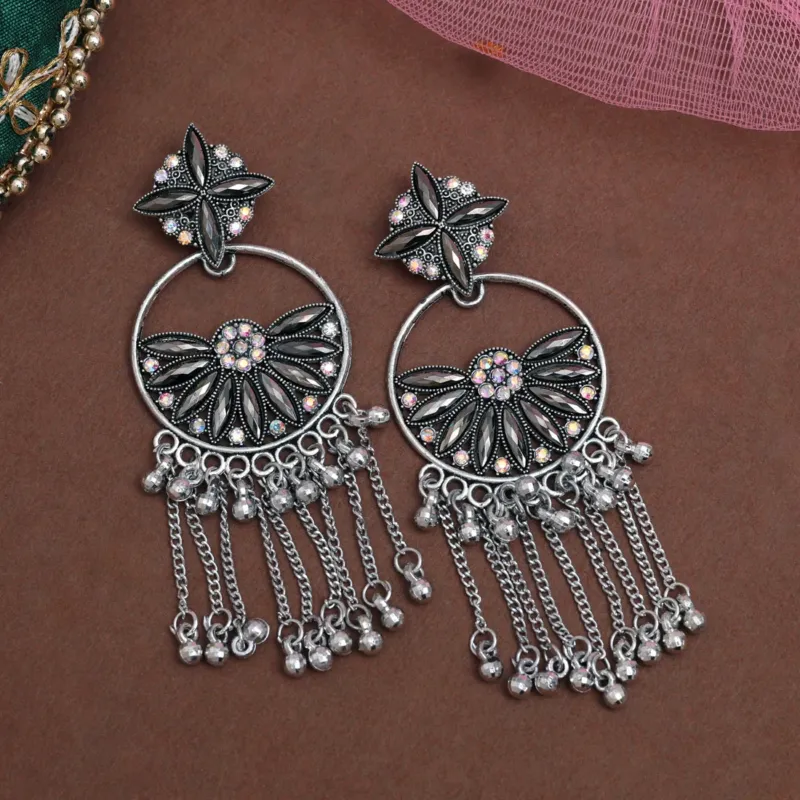 Oxidierte Ohrringe - | silber oxidiert