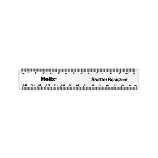 Helix Shatter Resistant Ruler 15cm Clear (Pack of 50) 010311