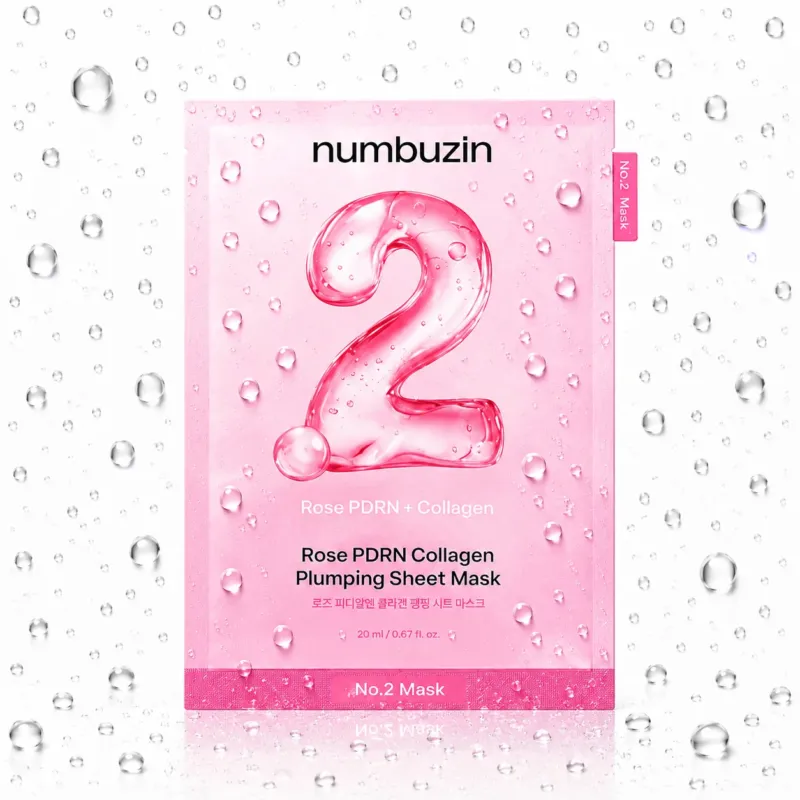 numbuzin - No.2 Rose PDRN Collagen Plumping Sheet Mask 33ml X 5ea