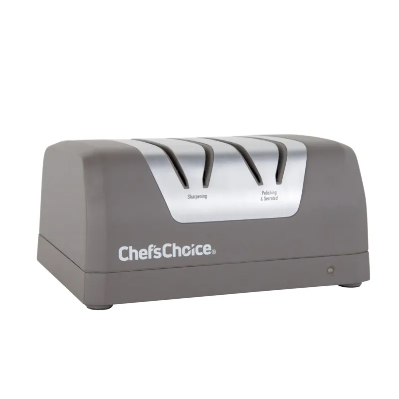 Chef'sChoice Model DC 220 Rechargeable Electric Knife Sharpener, 2 Stages, 20 Degree Edges, Grey, 120V