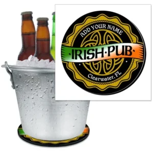 ADD YOUR NAME - Beer Bucket Coaster - Irish Pub