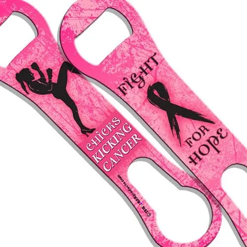 Kolorcoat™ V-Rod® Bottle Opener - Breast Cancer Awareness - Kicking Cancer