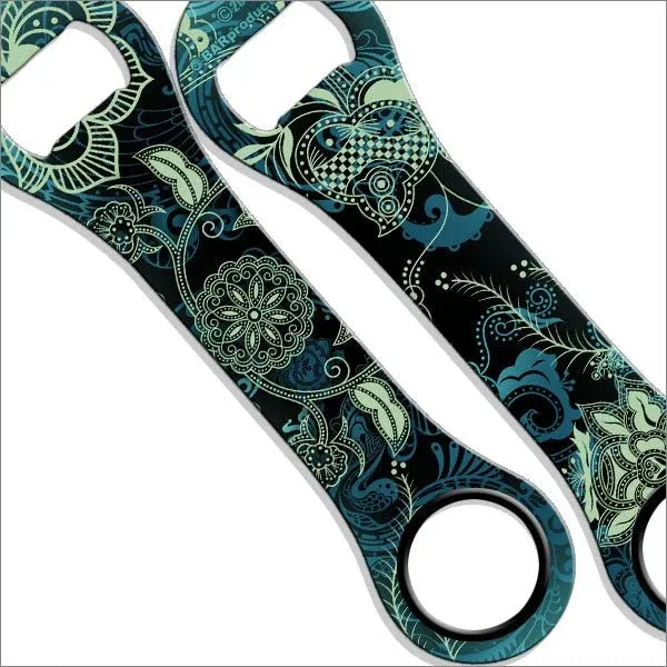 Dog Bone Bottle Opener / Bar Key - Blue Henna - Bar Products - Bottle Opener