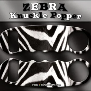 Knuckle Popper Bottle Opener - Zebra Print - Bar Products - Bottle Opener