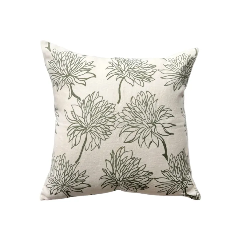 Dahlia - Pure Linen Throw Pillow Cover - 20X20"