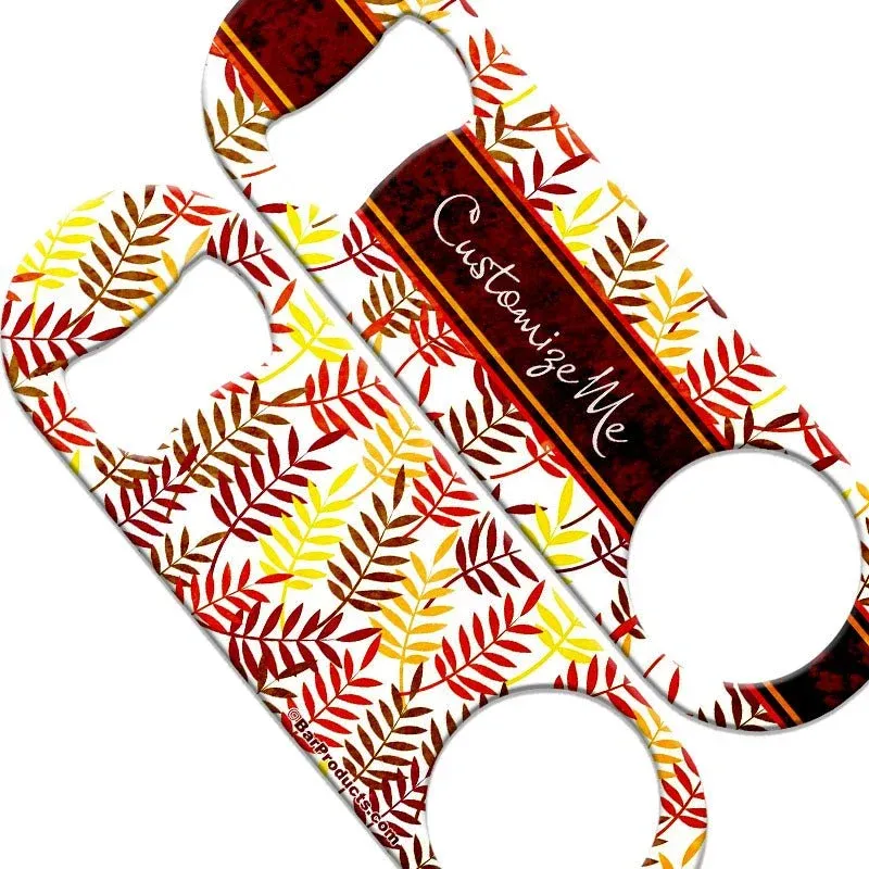 CUSTOMIZABLE Speed Bottle Opener - Medium Sized 5 inch - Autumn Leaves (V5) - Bar Products - Bottle Opener
