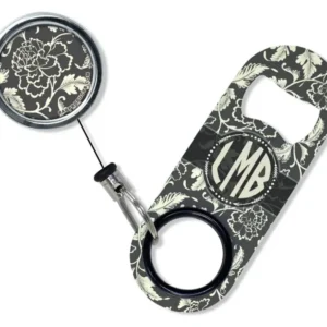 CUSTOMIZABLE Mini Bottle Opener with Retractable Reel - Vintage Design 5