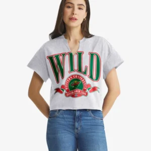 MINNESOTA WILD BANNERS OUT '47 WOMEN'S OVERSIZED NOTCH NECK TEE