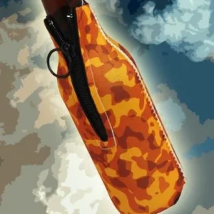Zipper Style Bottle Coozie - Camo Blaze